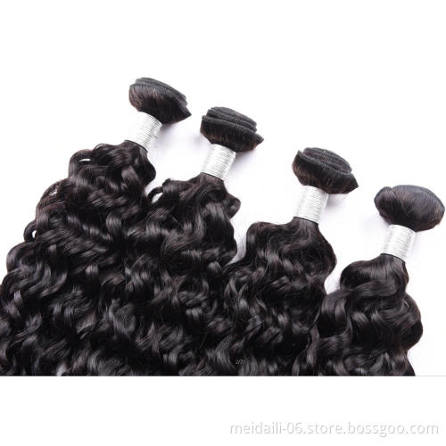 7A indiana Water Wave virgin hair Bundles Remy Human Hair Natural Color